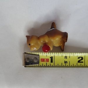 Chipmunk Holding Apple Vintage Figurine Glass Just over an inch